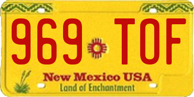 NM license plate 969TOF