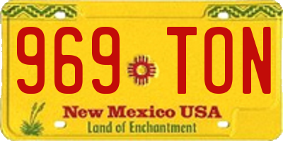 NM license plate 969TON