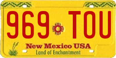 NM license plate 969TOU