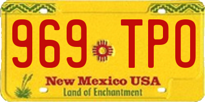 NM license plate 969TPO