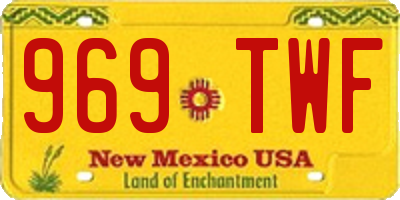 NM license plate 969TWF