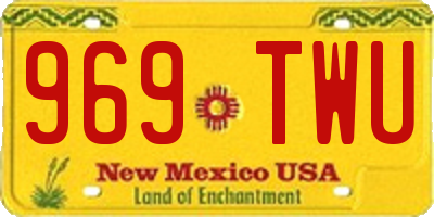 NM license plate 969TWU