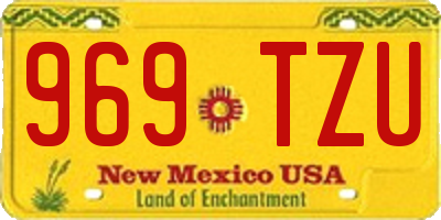 NM license plate 969TZU