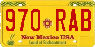 NM license plate 970RAB