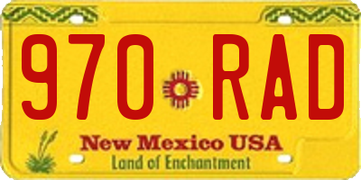 NM license plate 970RAD