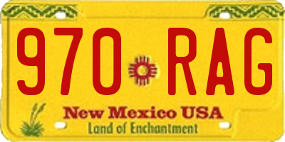 NM license plate 970RAG