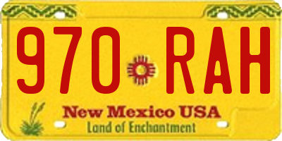 NM license plate 970RAH