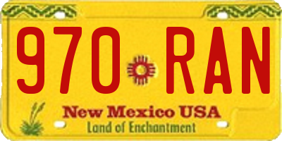 NM license plate 970RAN