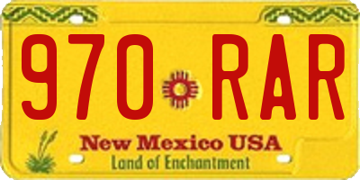 NM license plate 970RAR