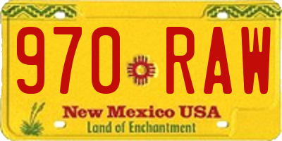 NM license plate 970RAW