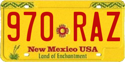 NM license plate 970RAZ