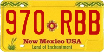 NM license plate 970RBB