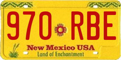 NM license plate 970RBE