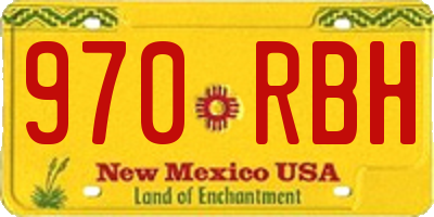 NM license plate 970RBH