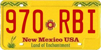 NM license plate 970RBI