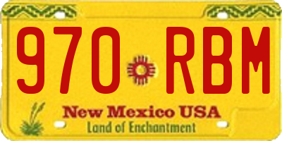 NM license plate 970RBM