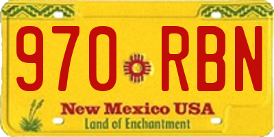 NM license plate 970RBN