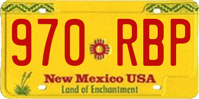 NM license plate 970RBP