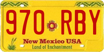 NM license plate 970RBY