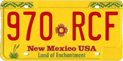 NM license plate 970RCF