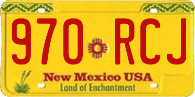 NM license plate 970RCJ