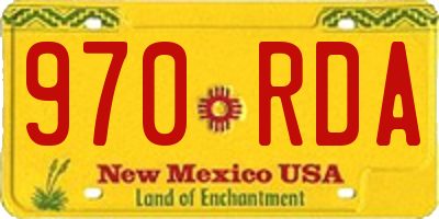 NM license plate 970RDA