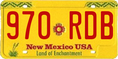 NM license plate 970RDB