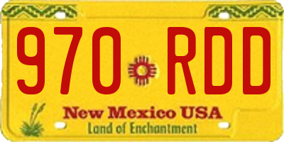 NM license plate 970RDD