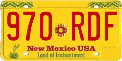 NM license plate 970RDF
