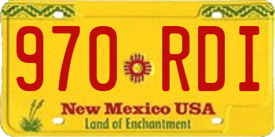 NM license plate 970RDI