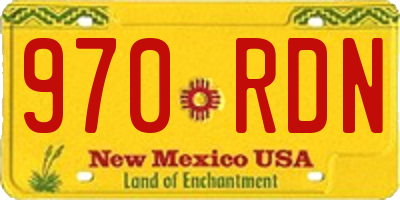 NM license plate 970RDN