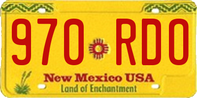 NM license plate 970RDO