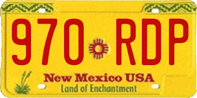 NM license plate 970RDP