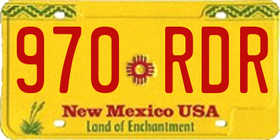 NM license plate 970RDR