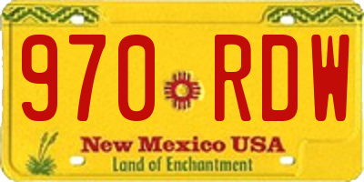 NM license plate 970RDW