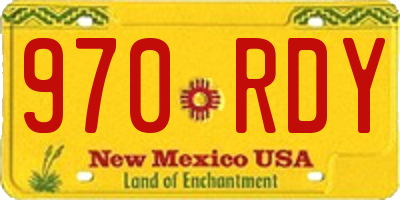 NM license plate 970RDY