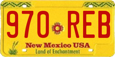 NM license plate 970REB