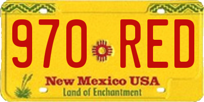NM license plate 970RED