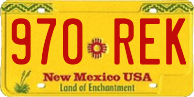 NM license plate 970REK