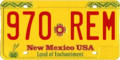 NM license plate 970REM