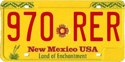 NM license plate 970RER