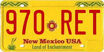NM license plate 970RET