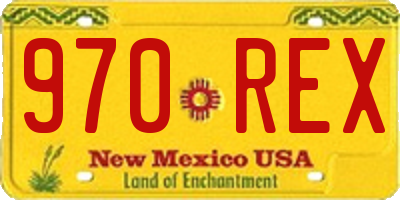 NM license plate 970REX