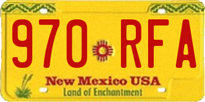 NM license plate 970RFA