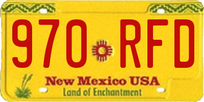 NM license plate 970RFD