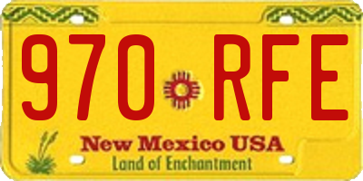 NM license plate 970RFE