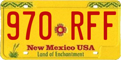 NM license plate 970RFF