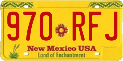 NM license plate 970RFJ