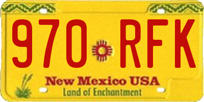 NM license plate 970RFK