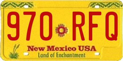 NM license plate 970RFQ
